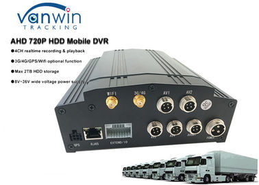 HDD 4ch Hybrid MDVR 3G 4G GPS WIFI phần mềm miễn phí CMS với màn hình LCD cho xe buýt / taxi / xe tải trường học